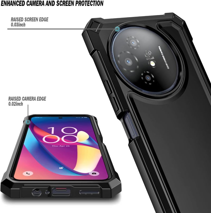 WDHD Compatible with TCL 50 XL 5G & TCL 50 XL NXTPAPER 5G Phone Case Black | Full-Body Protective Shockproof Rugged Bumper Cover with Screen Protector, Raised Corners Drop Protection - Image 2